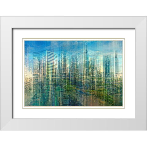 Emerald City White Modern Wood Framed Art Print with Double Matting by Manlove, David