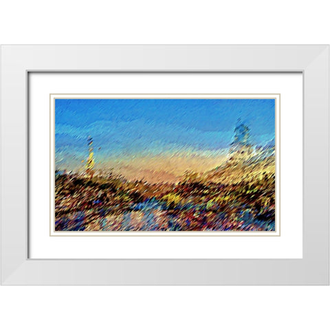Seine River Abstract White Modern Wood Framed Art Print with Double Matting by Manlove, David