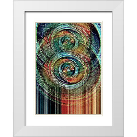 Oil and Water 2 White Modern Wood Framed Art Print with Double Matting by Manlove, David