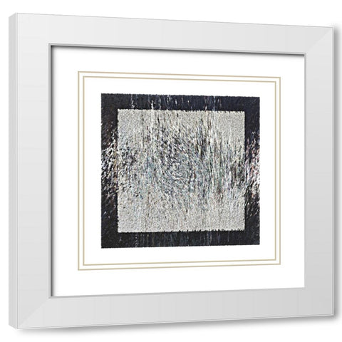 Baked Enamel Splash White Modern Wood Framed Art Print with Double Matting by Manlove, David