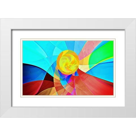 Sun 01032022 White Modern Wood Framed Art Print with Double Matting by Manlove, David