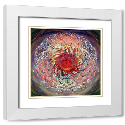 Cosmic Helicopter Seeds White Modern Wood Framed Art Print with Double Matting by Manlove, David