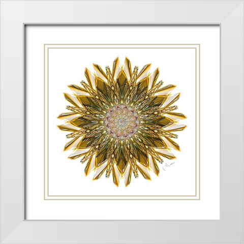 Gold Glass Star White Modern Wood Framed Art Print with Double Matting by Manlove, David