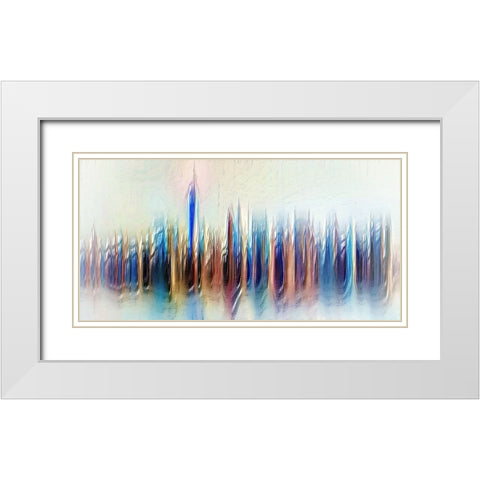 New York Touch White Modern Wood Framed Art Print with Double Matting by Manlove, David