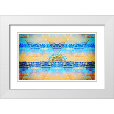 Mirage Sunrise White Modern Wood Framed Art Print with Double Matting by Manlove, David