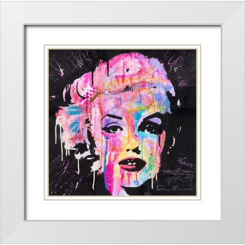 Marilyn Monroe White Modern Wood Framed Art Print with Double Matting by Dean Russo Collection