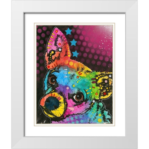 Huh? White Modern Wood Framed Art Print with Double Matting by Dean Russo Collection