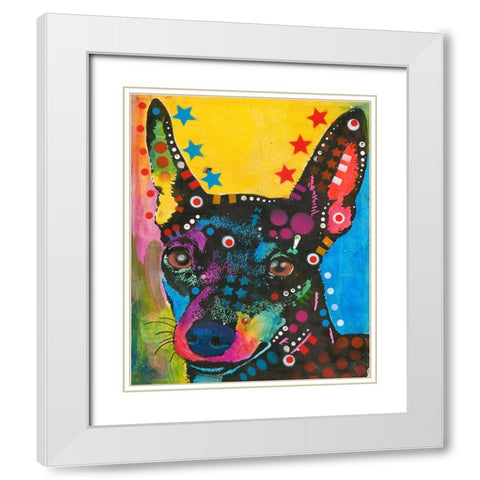 Portrait of a Pup White Modern Wood Framed Art Print with Double Matting by Dean Russo Collection