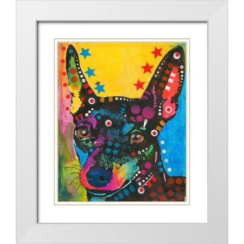 Portrait of a Pup White Modern Wood Framed Art Print with Double Matting by Dean Russo Collection