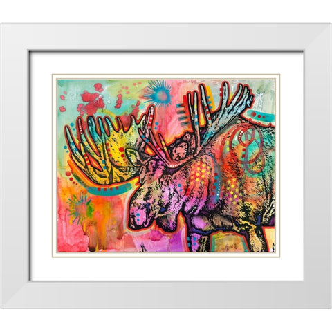 Bull Moose  White Modern Wood Framed Art Print with Double Matting by Dean Russo Collection
