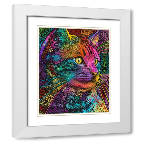 Felis White Modern Wood Framed Art Print with Double Matting by Dean Russo Collection