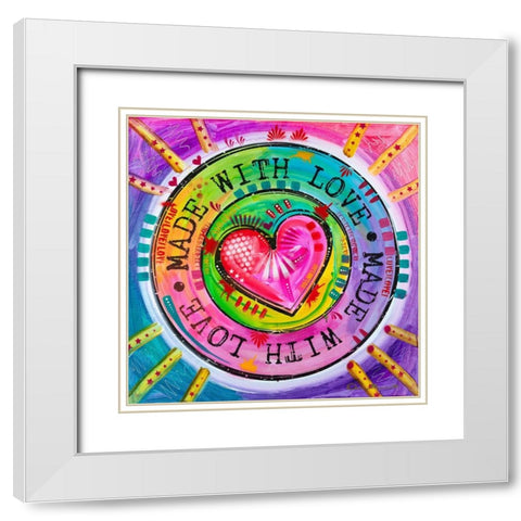 Made with Love White Modern Wood Framed Art Print with Double Matting by Dean Russo Collection