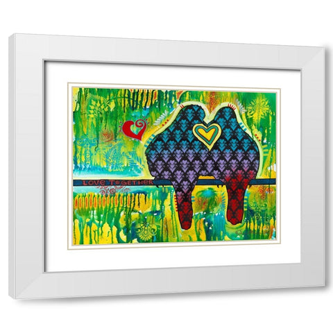 Love Together White Modern Wood Framed Art Print with Double Matting by Dean Russo Collection