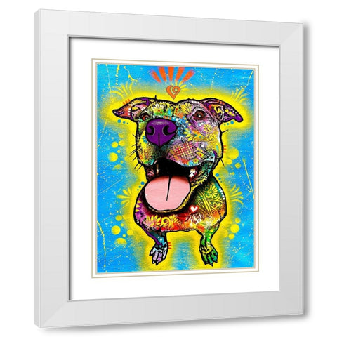 Laughter White Modern Wood Framed Art Print with Double Matting by Dean Russo Collection