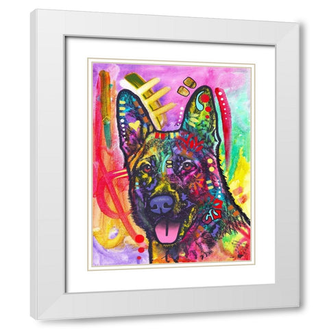 Sheppie White Modern Wood Framed Art Print with Double Matting by Dean Russo Collection