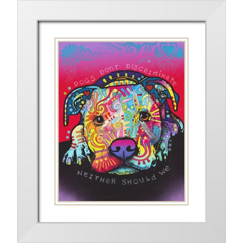Dogs Dont Discriminate White Modern Wood Framed Art Print with Double Matting by Dean Russo Collection