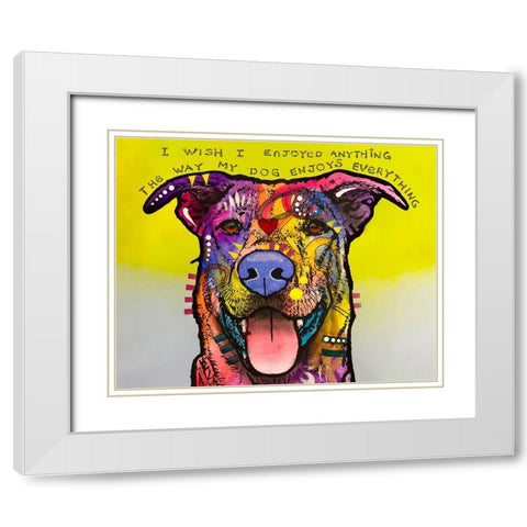 Enjoy Everything White Modern Wood Framed Art Print with Double Matting by Dean Russo Collection