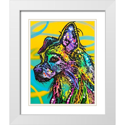 Love Is White Modern Wood Framed Art Print with Double Matting by Dean Russo Collection