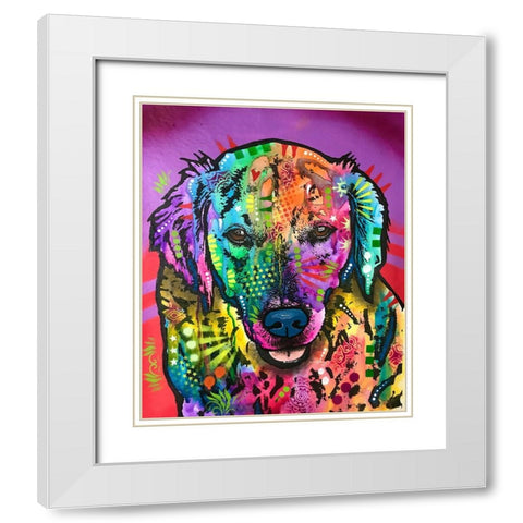 Luvin Retriever White Modern Wood Framed Art Print with Double Matting by Dean Russo Collection