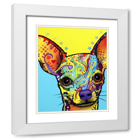 Chihuahua I White Modern Wood Framed Art Print with Double Matting by Dean Russo Collection