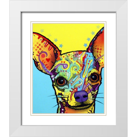 Chihuahua I White Modern Wood Framed Art Print with Double Matting by Dean Russo Collection