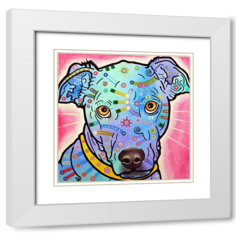 Leer White Modern Wood Framed Art Print with Double Matting by Dean Russo Collection