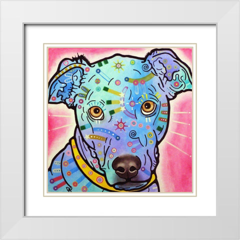 Leer White Modern Wood Framed Art Print with Double Matting by Dean Russo Collection