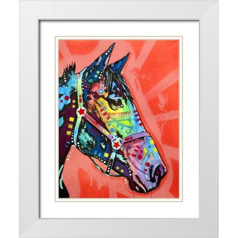 WC Horse 3 White Modern Wood Framed Art Print with Double Matting by Dean Russo Collection