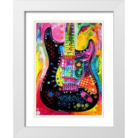 Lenny Strat White Modern Wood Framed Art Print with Double Matting by Dean Russo Collection