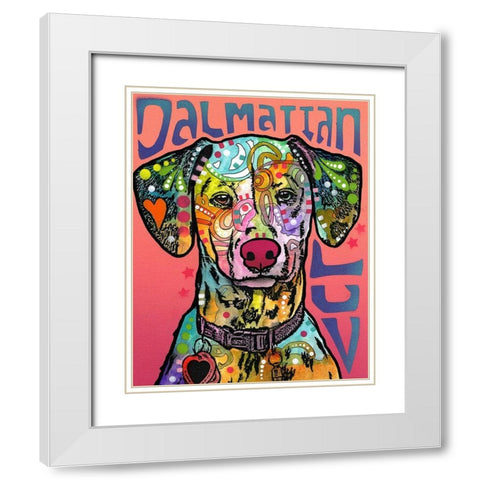 Dalmatian Luv White Modern Wood Framed Art Print with Double Matting by Dean Russo Collection