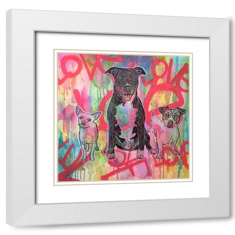 Tres Amigos White Modern Wood Framed Art Print with Double Matting by Dean Russo Collection