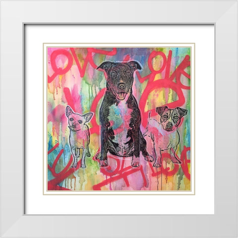 Tres Amigos White Modern Wood Framed Art Print with Double Matting by Dean Russo Collection