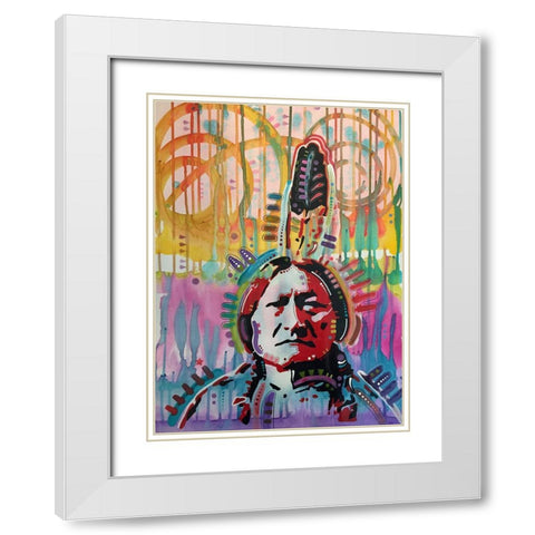 Sitting Bull purple White Modern Wood Framed Art Print with Double Matting by Dean Russo Collection
