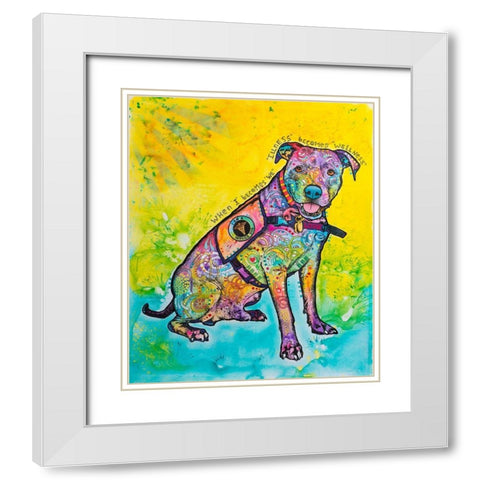 K-9 Patrol White Modern Wood Framed Art Print with Double Matting by Dean Russo Collection