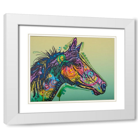 Basha Custom-3 White Modern Wood Framed Art Print with Double Matting by Dean Russo Collection