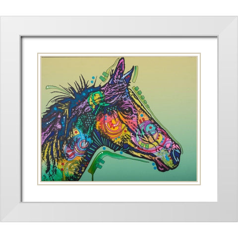 Basha Custom-3 White Modern Wood Framed Art Print with Double Matting by Dean Russo Collection