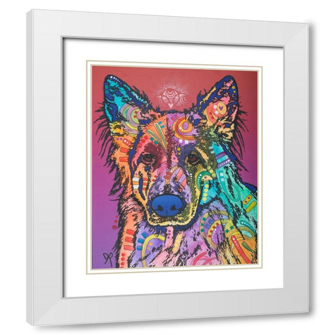 Timber White Modern Wood Framed Art Print with Double Matting by Dean Russo Collection