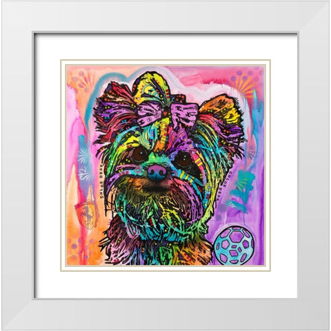 Chloe Bear White Modern Wood Framed Art Print with Double Matting by Dean Russo Collection
