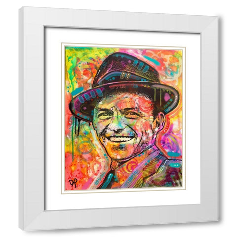 Frank Sinatra II White Modern Wood Framed Art Print with Double Matting by Dean Russo Collection