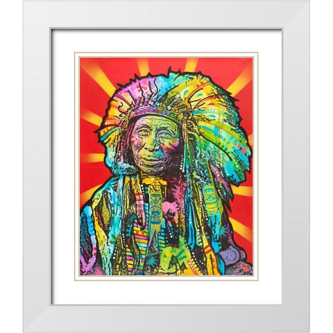 Native American I White Modern Wood Framed Art Print with Double Matting by Dean Russo Collection