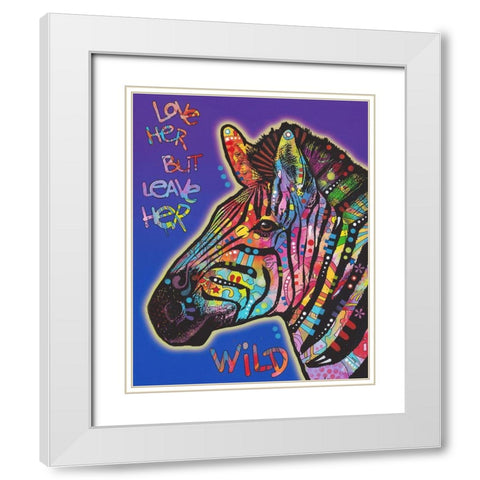 Leave Her Wild White Modern Wood Framed Art Print with Double Matting by Dean Russo Collection