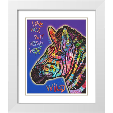 Leave Her Wild White Modern Wood Framed Art Print with Double Matting by Dean Russo Collection