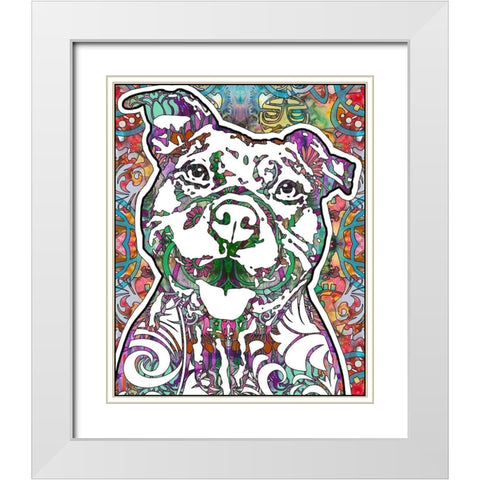 Happy Pit White Modern Wood Framed Art Print with Double Matting by Dean Russo Collection