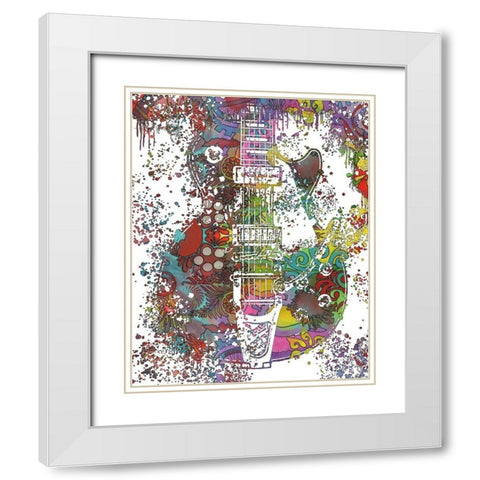 Les Paul Whammy White Modern Wood Framed Art Print with Double Matting by Dean Russo Collection