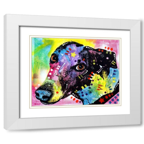 Greyt White Modern Wood Framed Art Print with Double Matting by Dean Russo Collection