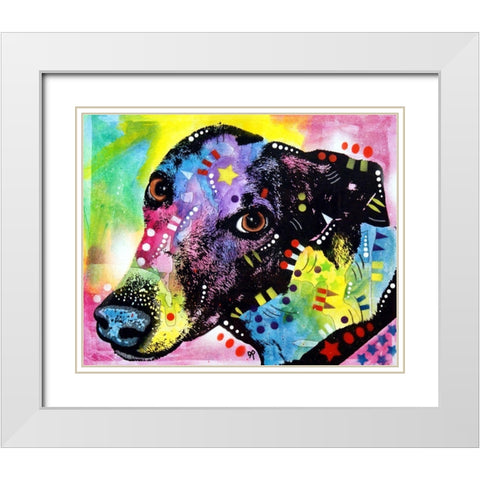 Greyt White Modern Wood Framed Art Print with Double Matting by Dean Russo Collection