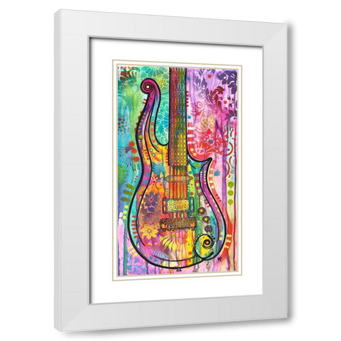 Prince Cloud Guitar White Modern Wood Framed Art Print with Double Matting by Dean Russo Collection