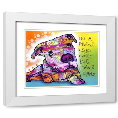 Firu 2 White Modern Wood Framed Art Print with Double Matting by Dean Russo Collection