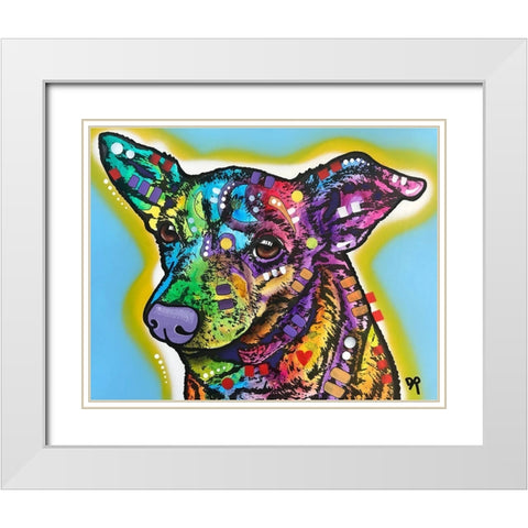 Squat White Modern Wood Framed Art Print with Double Matting by Dean Russo Collection