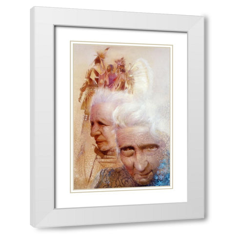 Indian Market White Modern Wood Framed Art Print with Double Matting by Lund, Denton
